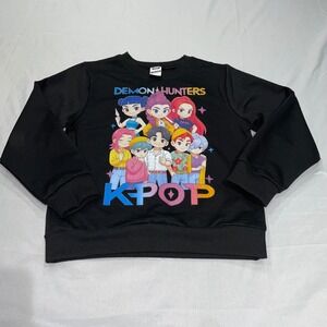 Digiprint Apparel Kids Demon Hunters K-Pop Graphic Sweatshirt Black Size 130 (M)